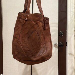 Elegant Brown Leather Tote Bag